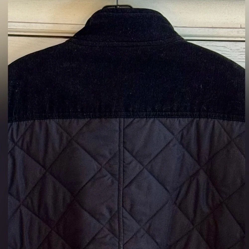 J CREW‎ Mens Greyson Quilted and Corduroy Barn Black Jacket, Size XXL